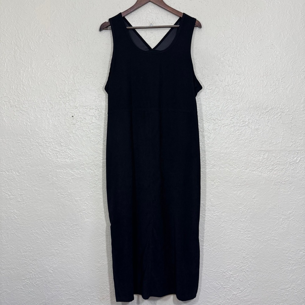 Vtg 90s Sleeveless Jumper Dress LP Midi Artsy Old Money Minimalist Lagenlook Y2K